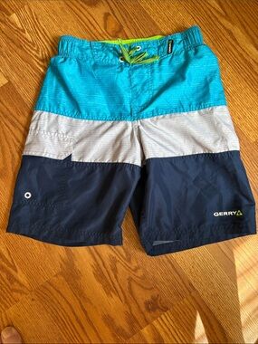 Gerry Weber Kid’s Colorblock Turquoise, Light Gray & Navy Swim Shorts